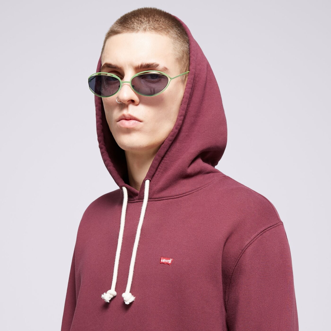 Bluza męska LEVI'S BLUZA Z KAPTUREM THE ORIGINAL HM HOODIE REDS 34581-0044 kolor bordowy
