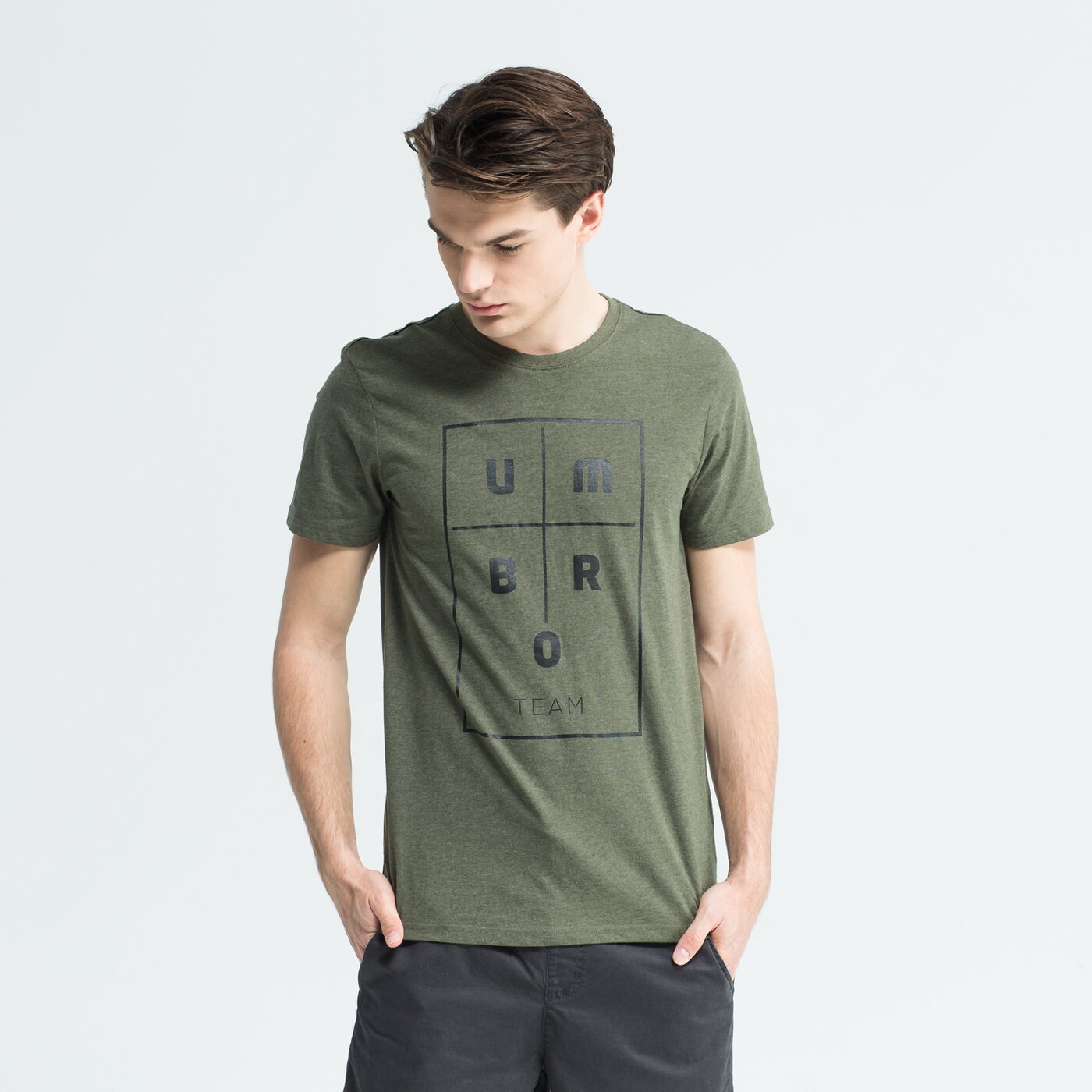 Koszulka męska UMBRO T-SHIRT SS UMTERO ul19tsm36002 kolor khaki