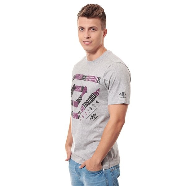 Koszulka męska UMBRO T-SHIRT ANGLED DIAMOND GRAPHIC TEE 62606u263 kolor szary