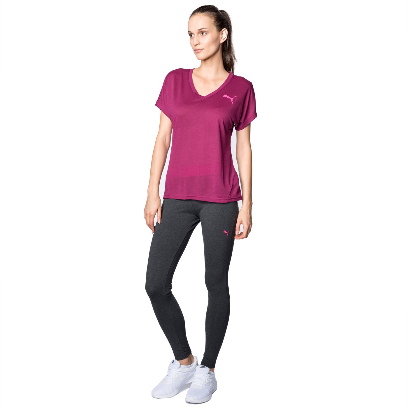 Koszulka damska PUMA T-SHIRT ELEVATED SPORTY 83846423 kolor fioletowy