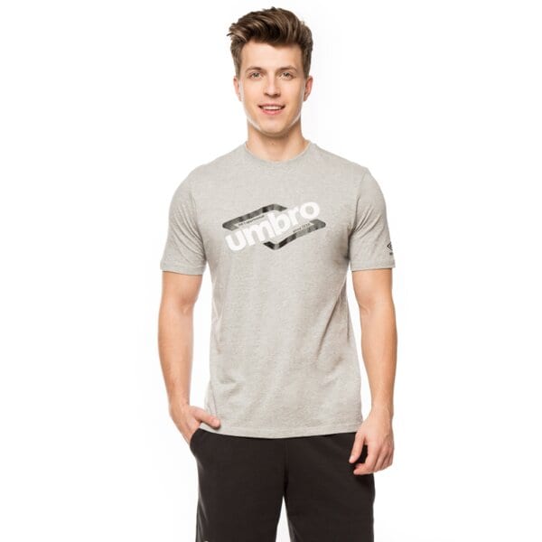 Koszulka męska UMBRO T-SHIRT CUT DIAMOND EFFECT GRAPHIC TEE 64101u263 kolor szary