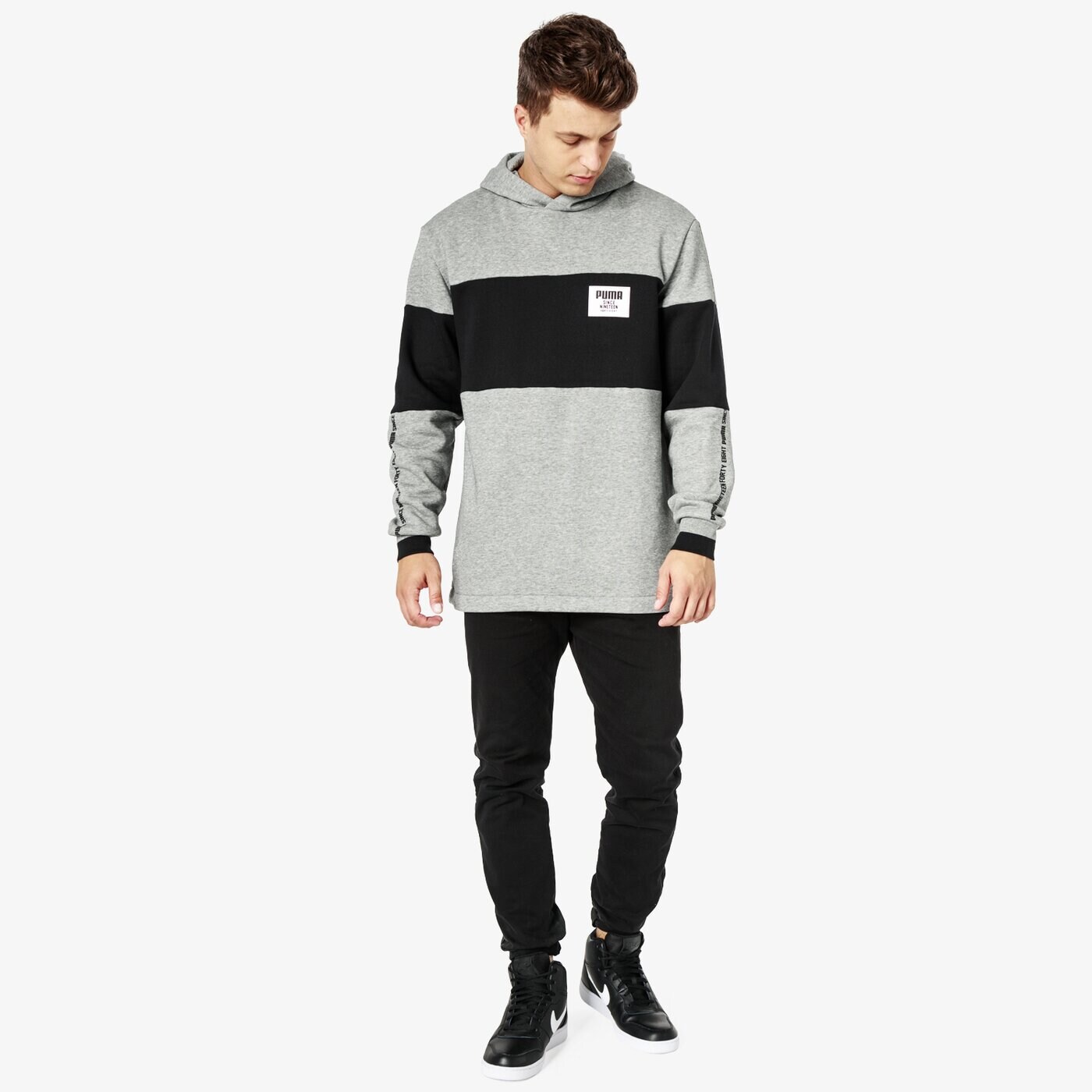 Bluza męska PUMA BLUZA REBEL BLOCK HOODY FL 85240003 kolor szary