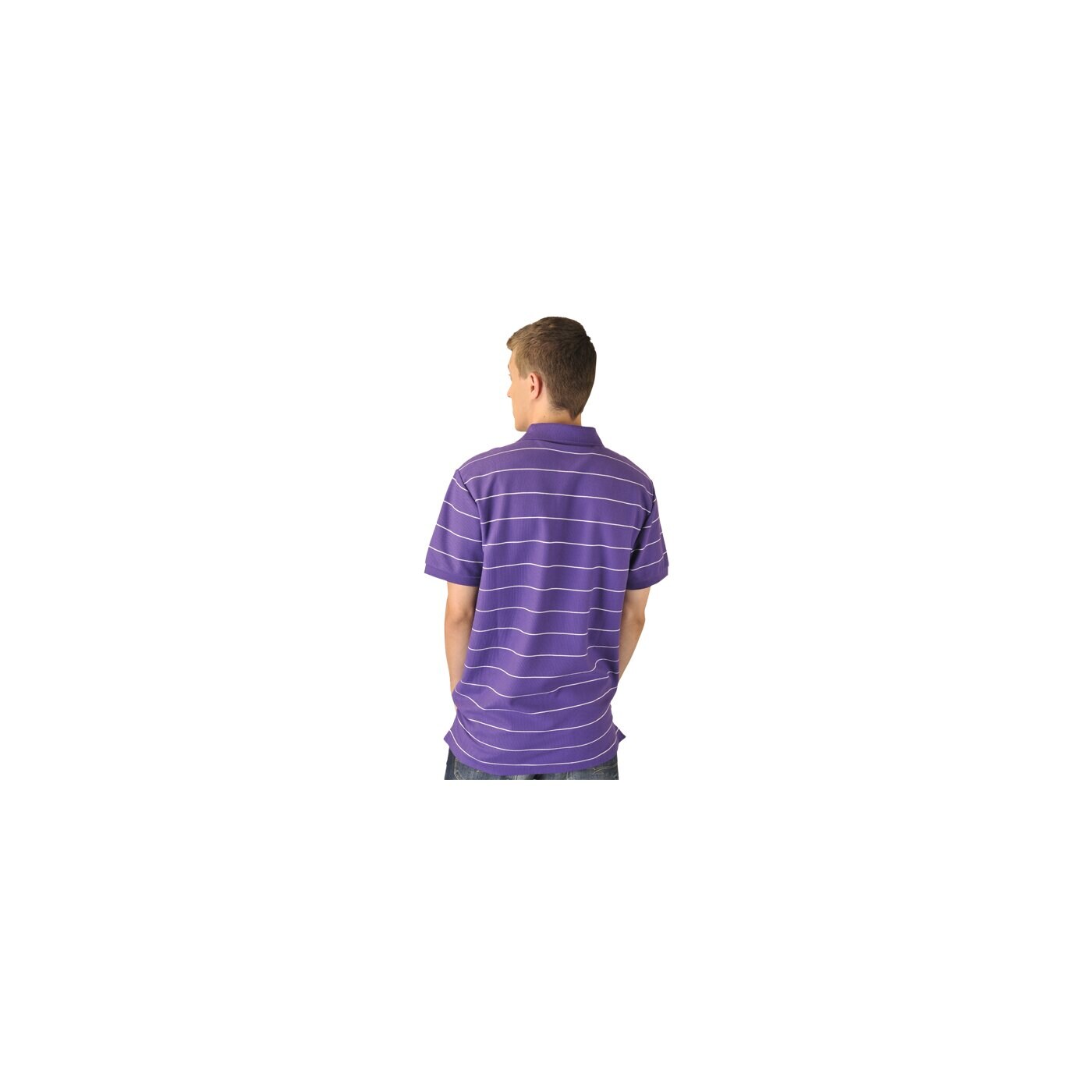 Koszulka polo męska NIKE POLO AD CLUB PIQUE THIN STRIPE 402541540 kolor fioletowy