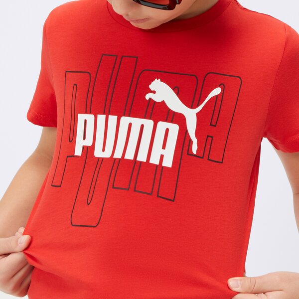 Koszulka dziecięca PUMA T-SHIRT GRAPHICS NO.1 LOGO B 676823 11 kolor czerwony