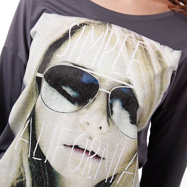 Koszulka damska CONFRONT T-SHIRT L\S LABELLA cfv14tsd02002 kolor szary