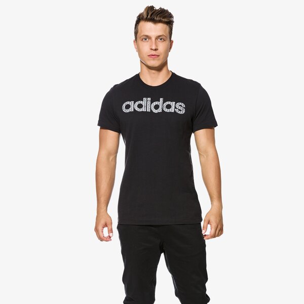 Koszulka męska ADIDAS T-SHIRT LINEAR KNITTED cd9266 kolor czarny