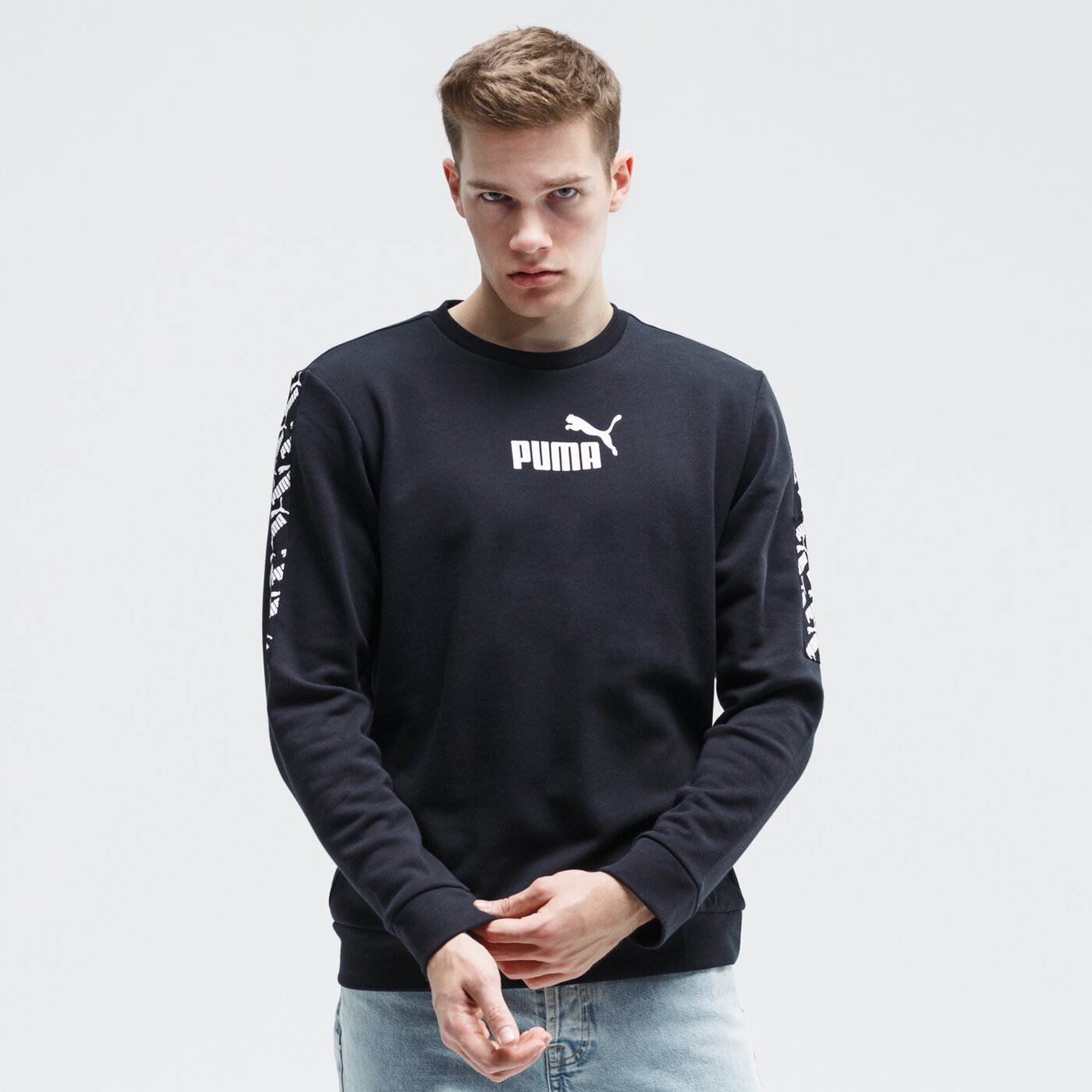 Bluza męska PUMA BLUZA AMPLIFIED CREW TR 581391 01 kolor czarny