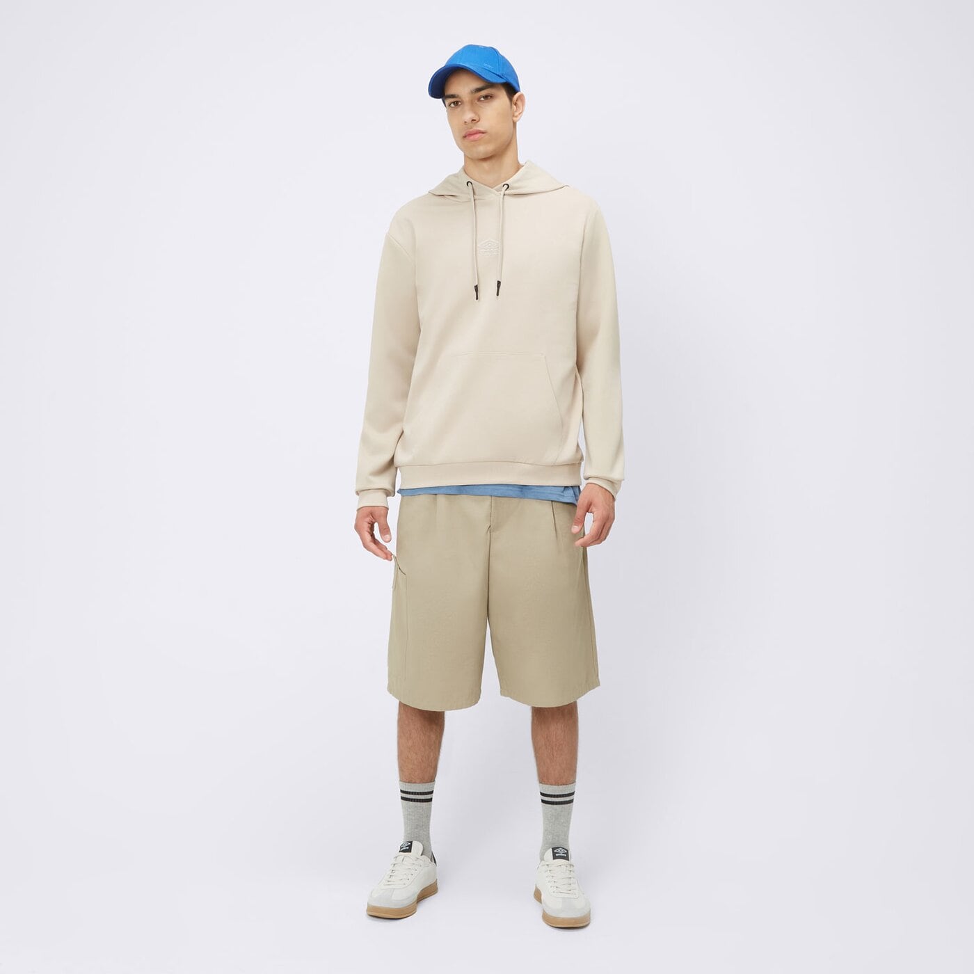 Bluza męska UMBRO BLUZA Z KAPTUREM NETO ul124blm04001 kolor beżowy