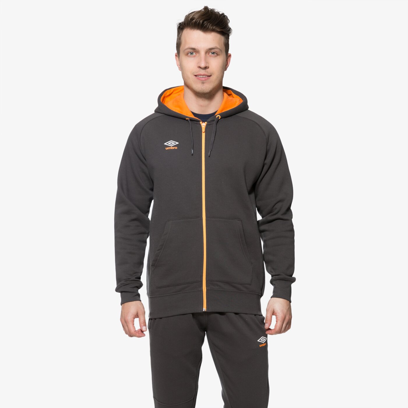 Bluza męska UMBRO BLUZA ZIP THRU FLEECE 64553ues2 kolor szary