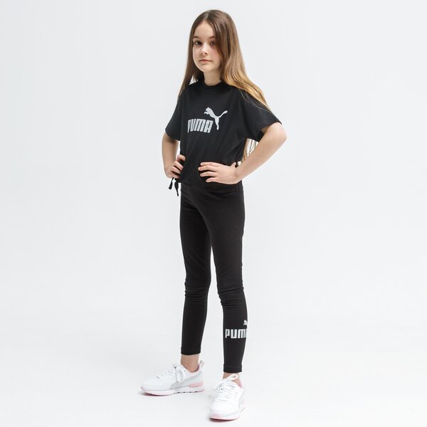 Spodnie dziecięce PUMA LEGGINGS ESS+ LOGO G 587050 01 kolor czarny