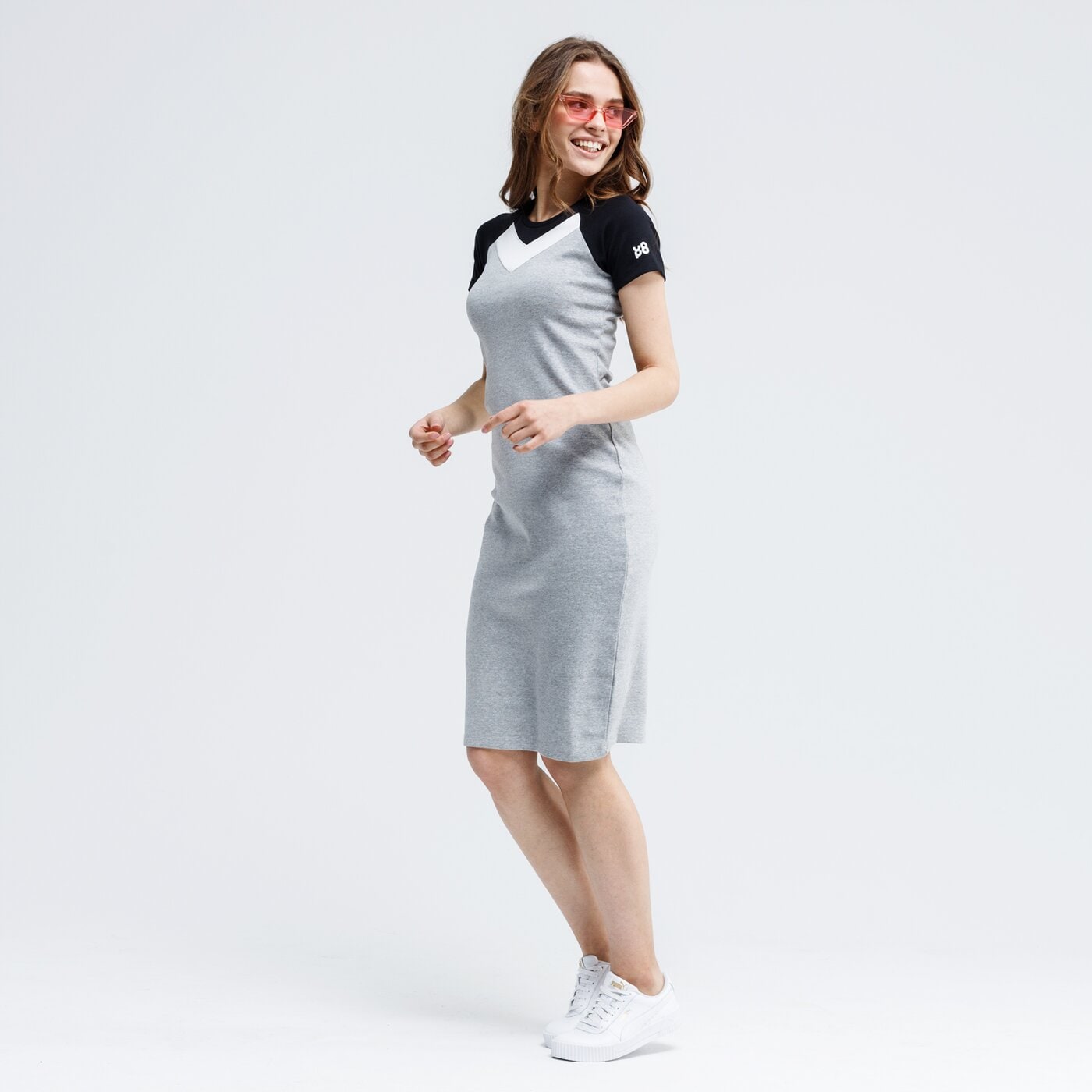 Sukienka damska UP8 SUKIENKA SLINKY up120sud07001 kolor szary