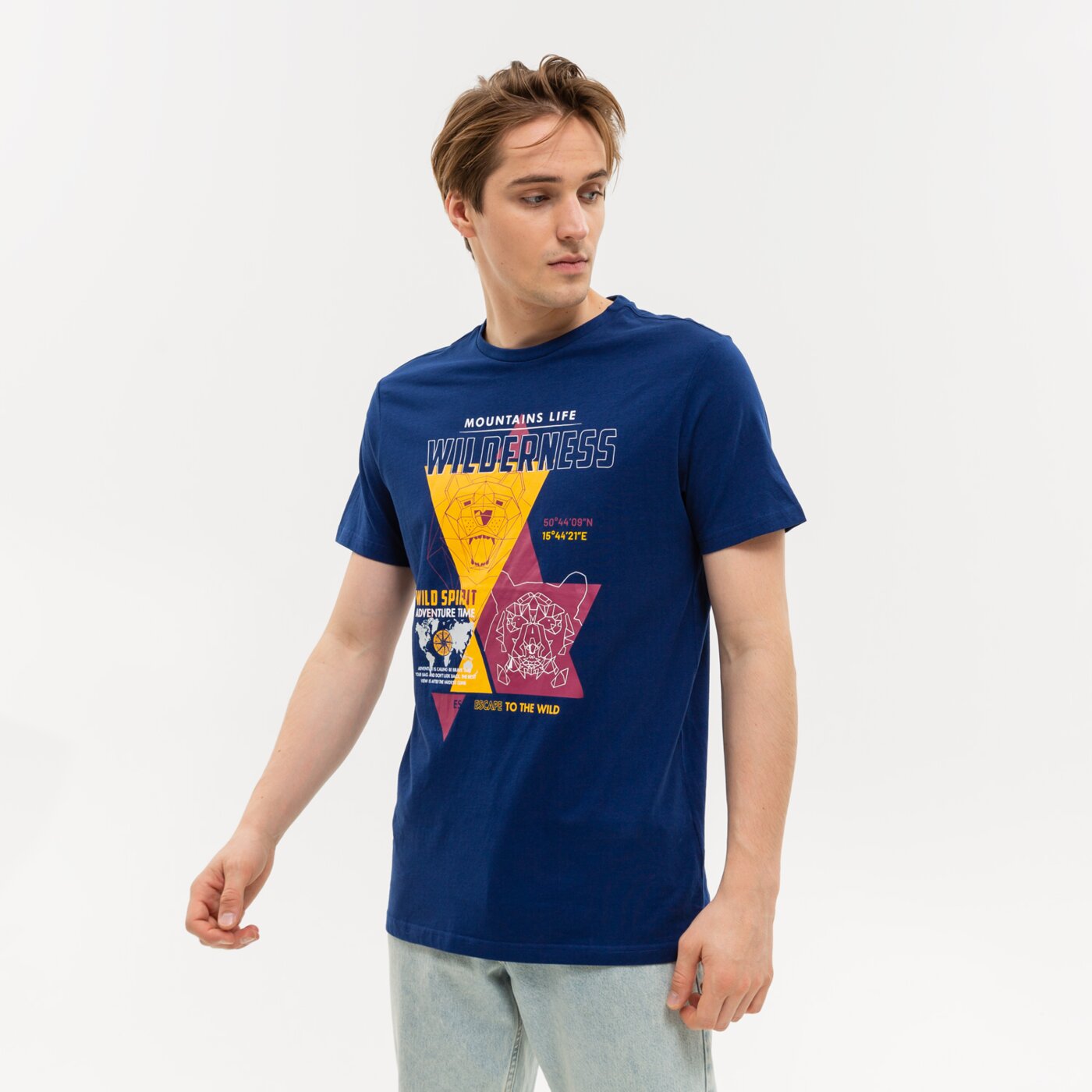 Koszulka męska UP8 T-SHIRT AMECA up322tsm33002 kolor granatowy