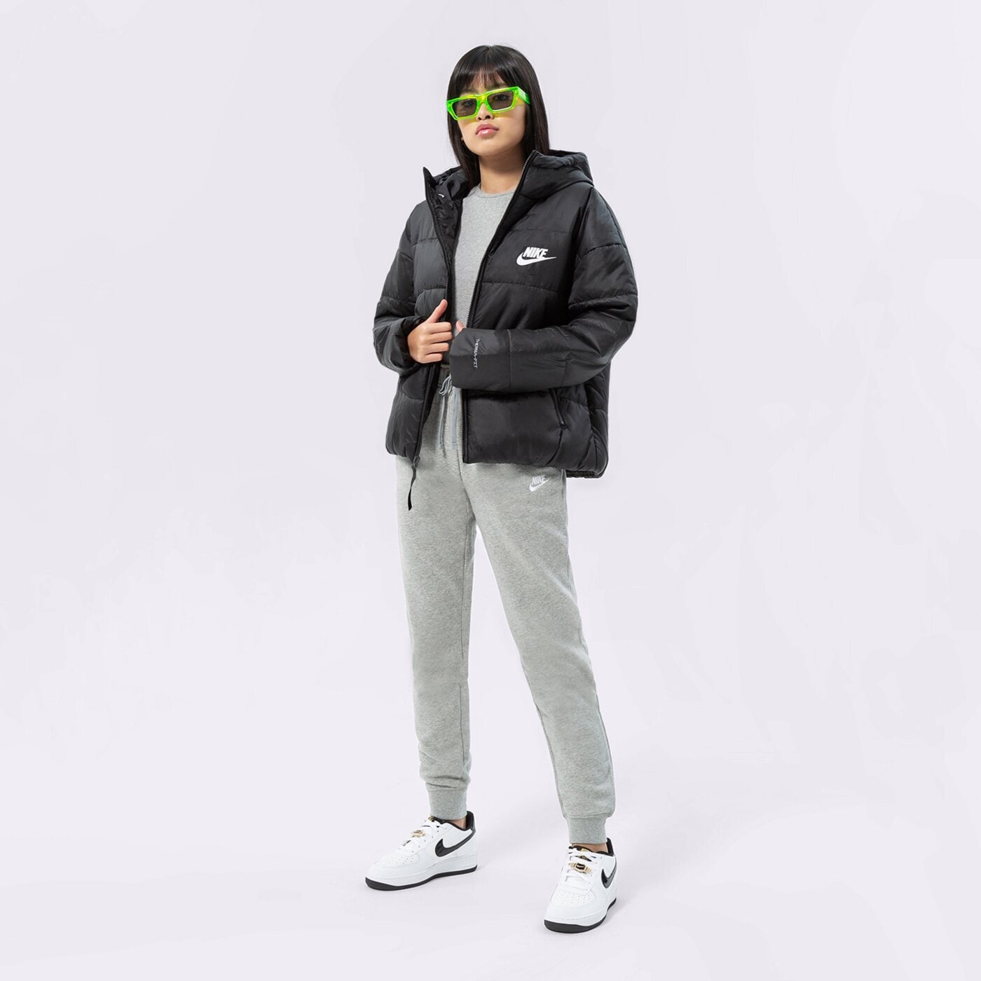 Spodnie dresowe damskie NIKE SPODNIE W NSW CLUB FLC MR PANT STD dq5191-063 kolor szary