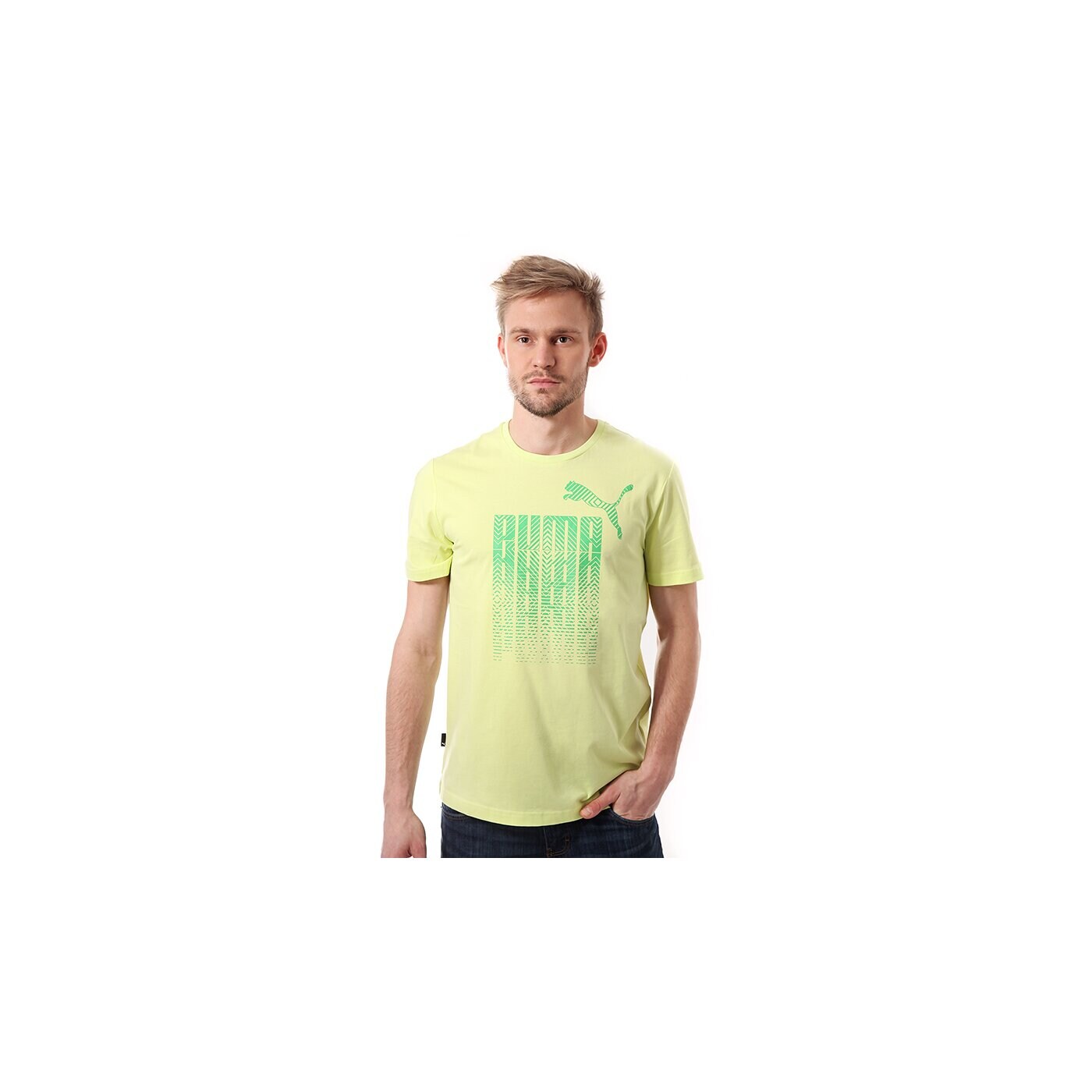 Koszulka męska PUMA T-SHIRT GRAPHIC LOGO TEE 82817508 kolor żółty