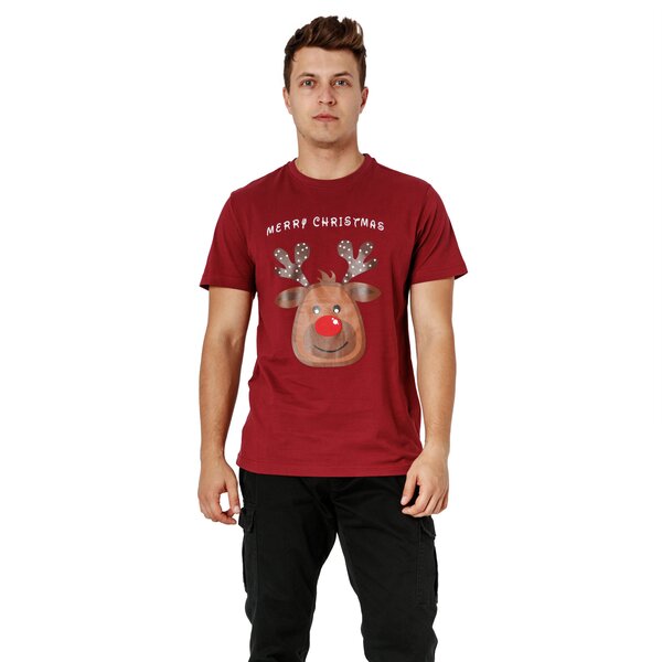 Koszulka męska FEEWEAR T-SHIRT SS REDNOSE fw38tsm63001 kolor bordowy