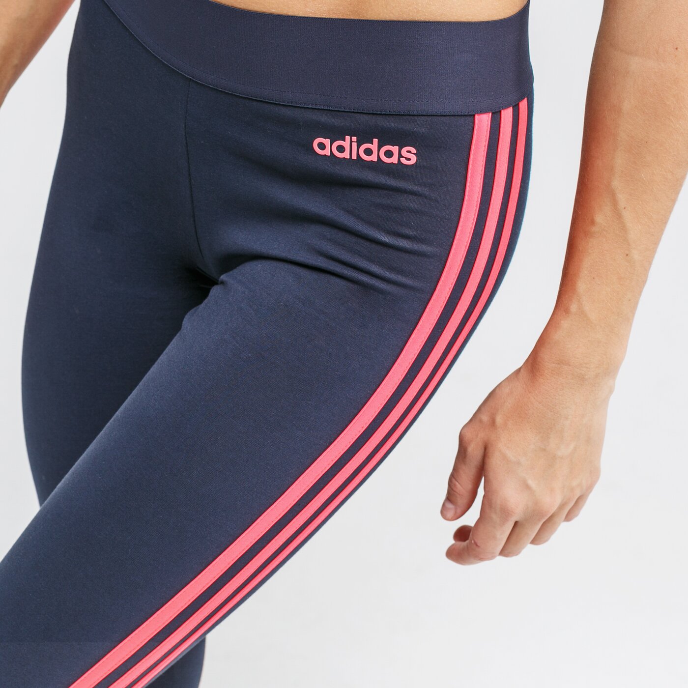 Spodnie dresowe damskie ADIDAS LEGGINGS W E 3S gd4345 kolor granatowy