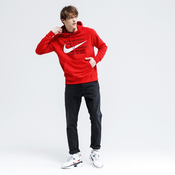 Bluza męska NIKE BLUZA Z KAPTUREM M NSW SWOOSH PO FT cj4863-657 kolor czerwony