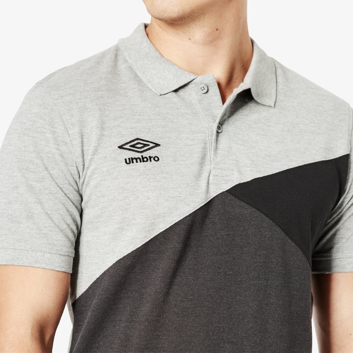 Koszulka polo męska UMBRO POLO CUT AND SEW 65127u-gg4 kolor szary