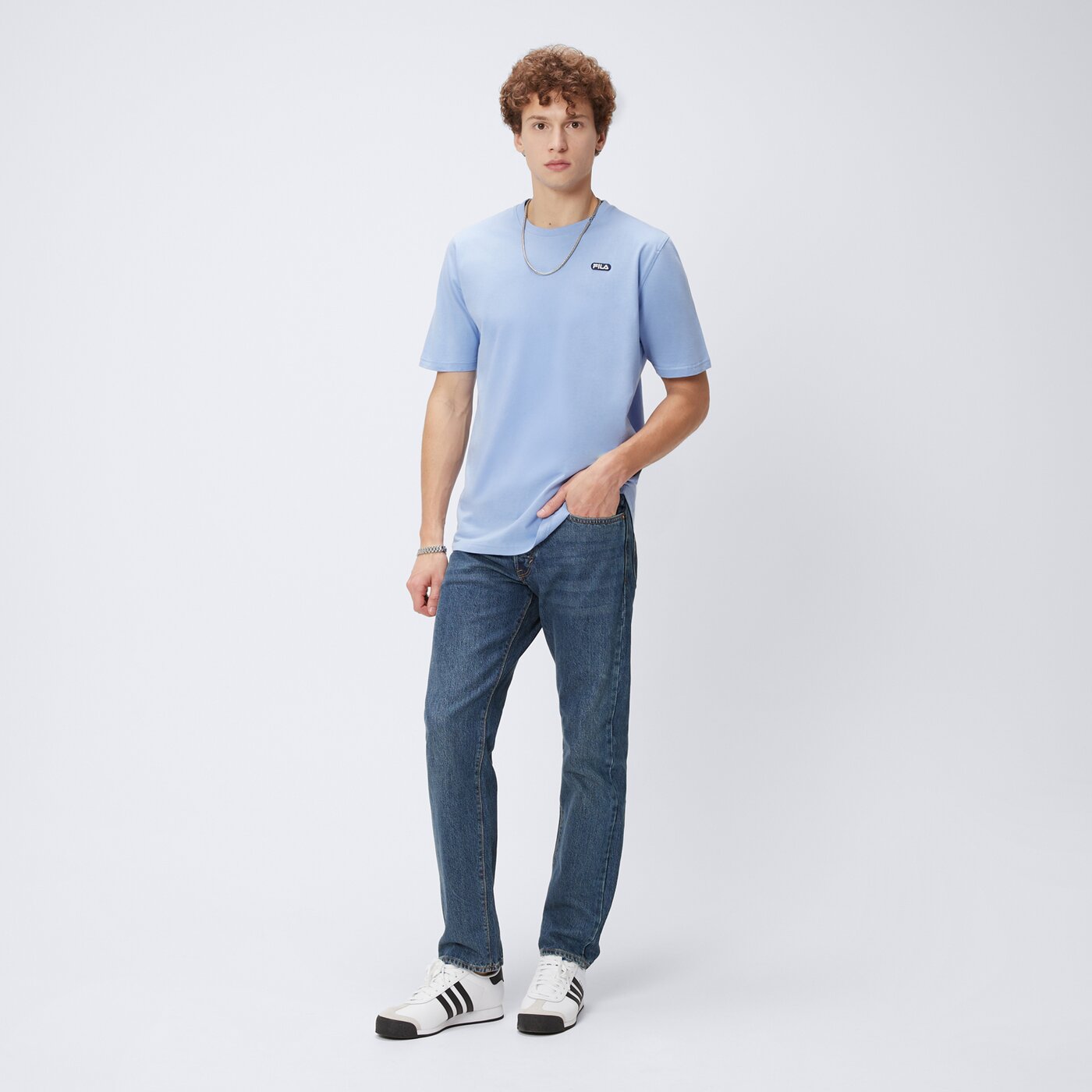 Koszulka męska FILA T-SHIRT LOFT ss25spm016367 kolor niebieski