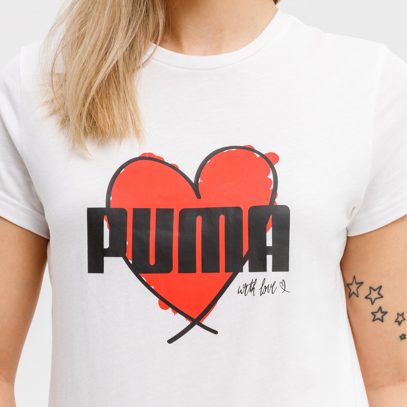 Koszulka damska PUMA T-SHIRT HEART TEE 58789702 kolor biały