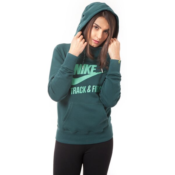 Bluza damska NIKE BLUZA RU FLY PO FUNNEL HOODY 646521374 kolor zielony