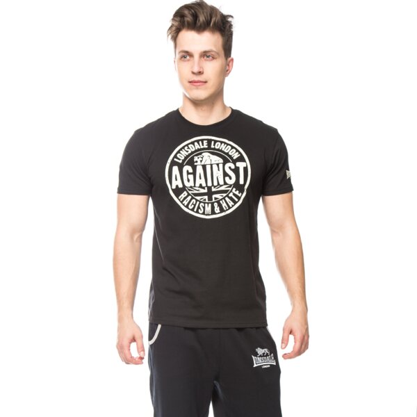 Koszulka męska LONSDALE T-SHIRT AGAINST 1112381000 kolor czarny