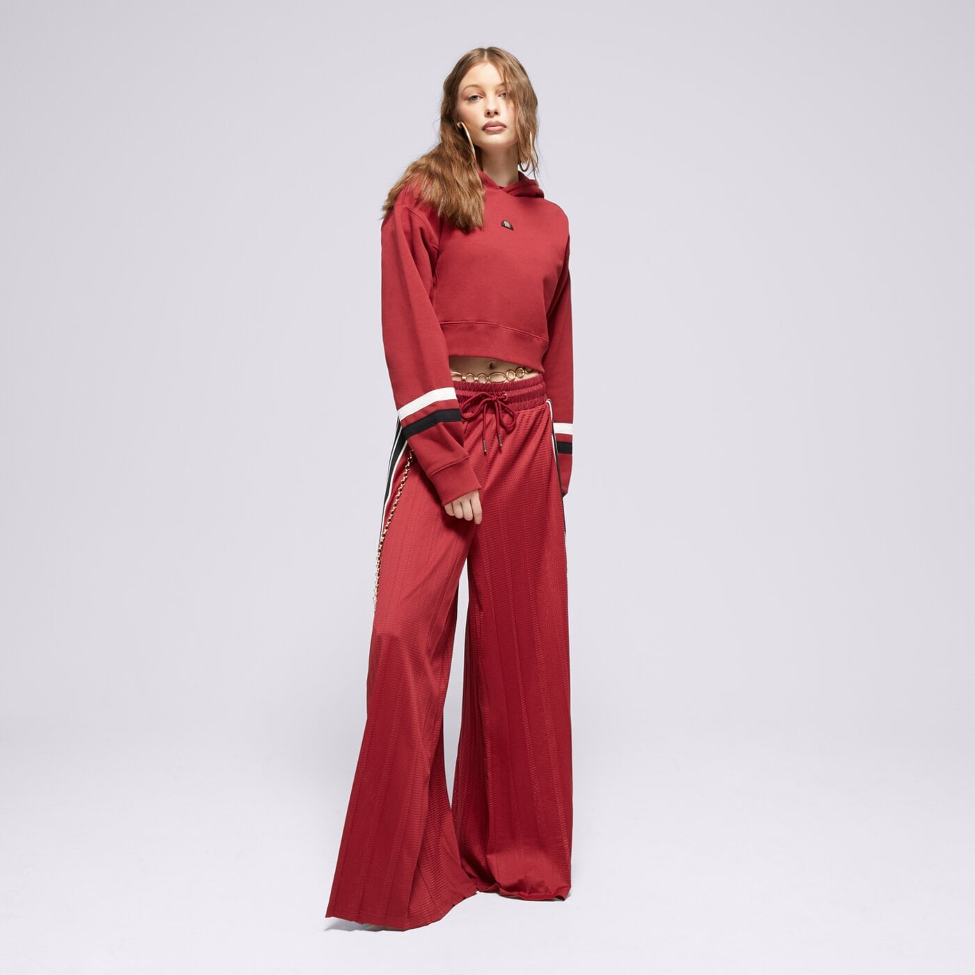 Bluza damska ELLESSE BLUZA Z KAPTUREM BARNES BRGND CROPPED HOODY sgv20145800 kolor bordowy