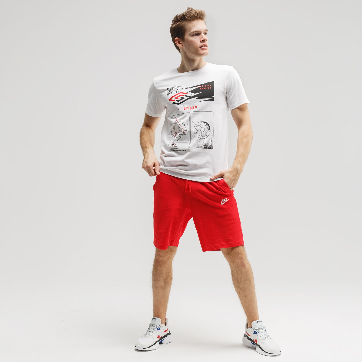 Koszulka męska UMBRO T-SHIRT LOOB ul120tsm27001 kolor biały