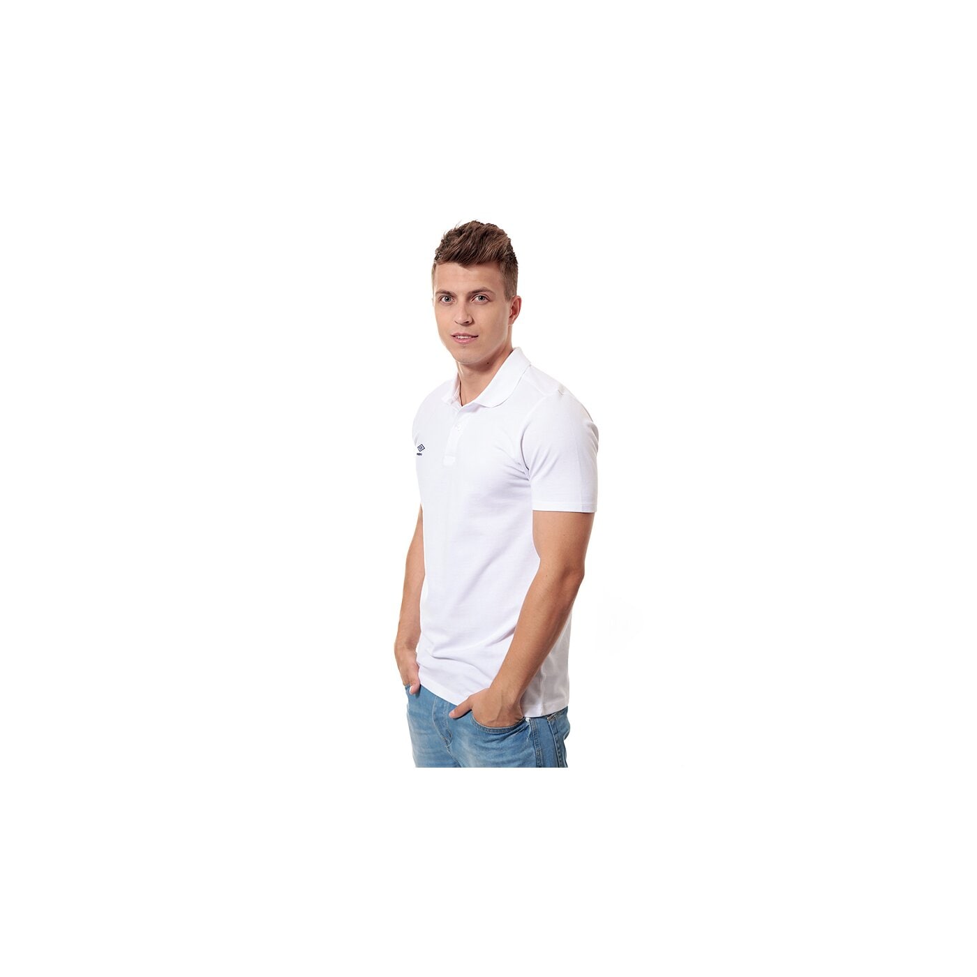Koszulka polo męska UMBRO POLO PIQUE 62533u86d kolor biały