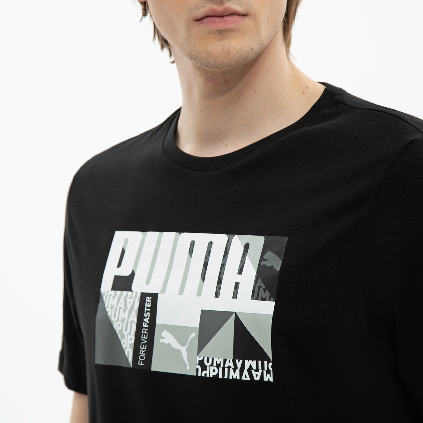 Koszulka męska PUMA T-SHIRT MONOGRAM GRAPHIC 671766 01 kolor czarny