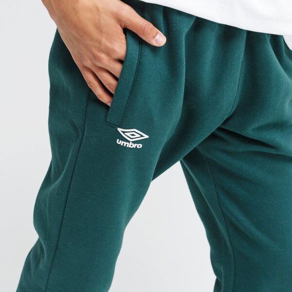 Spodnie dresowe męskie UMBRO SPODNIE FLEECE WITH CUFF TAPING 55194u-jey kolor zielony