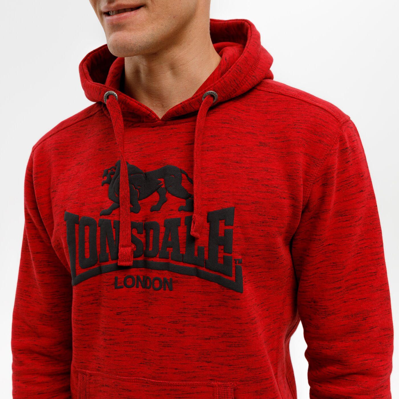 Bluza męska LONSDALE BLUZA Z KAPTUREM SLOANE 1170412590 kolor czerwony