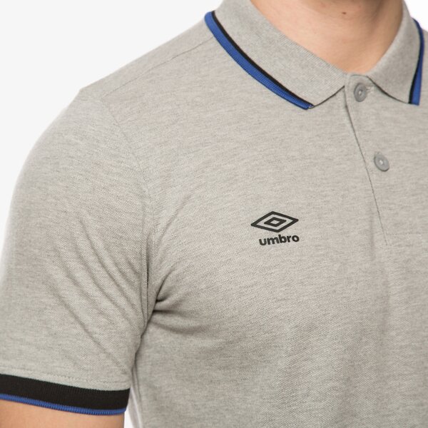 Koszulka polo męska UMBRO POLO TIPPED PIQUE POLO 62589udu3 kolor szary