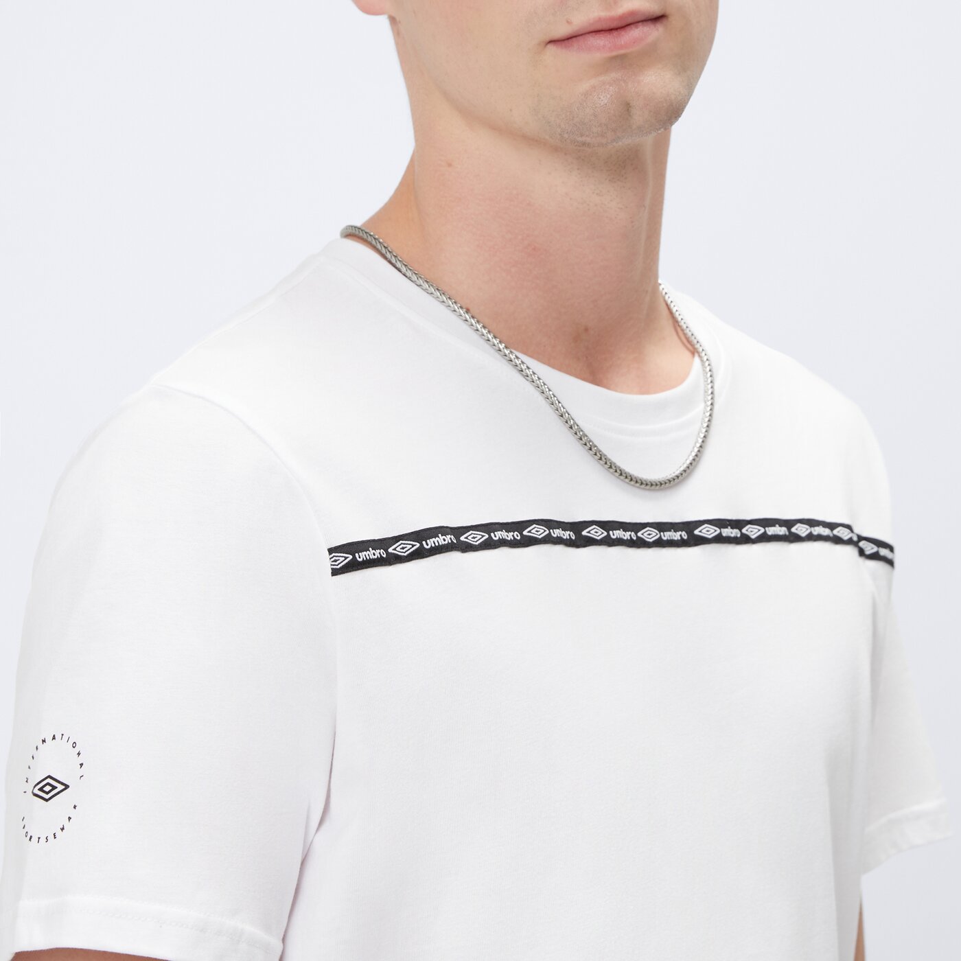 Koszulka męska UMBRO T-SHIRT ESS STRIPE ul125tsm07002 kolor biały