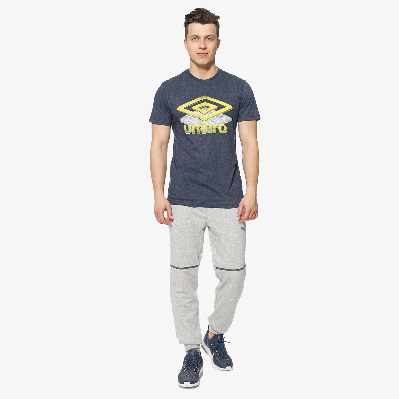 Spodnie dresowe męskie UMBRO SPODNIE POPLAR ul18spm02001 kolor szary