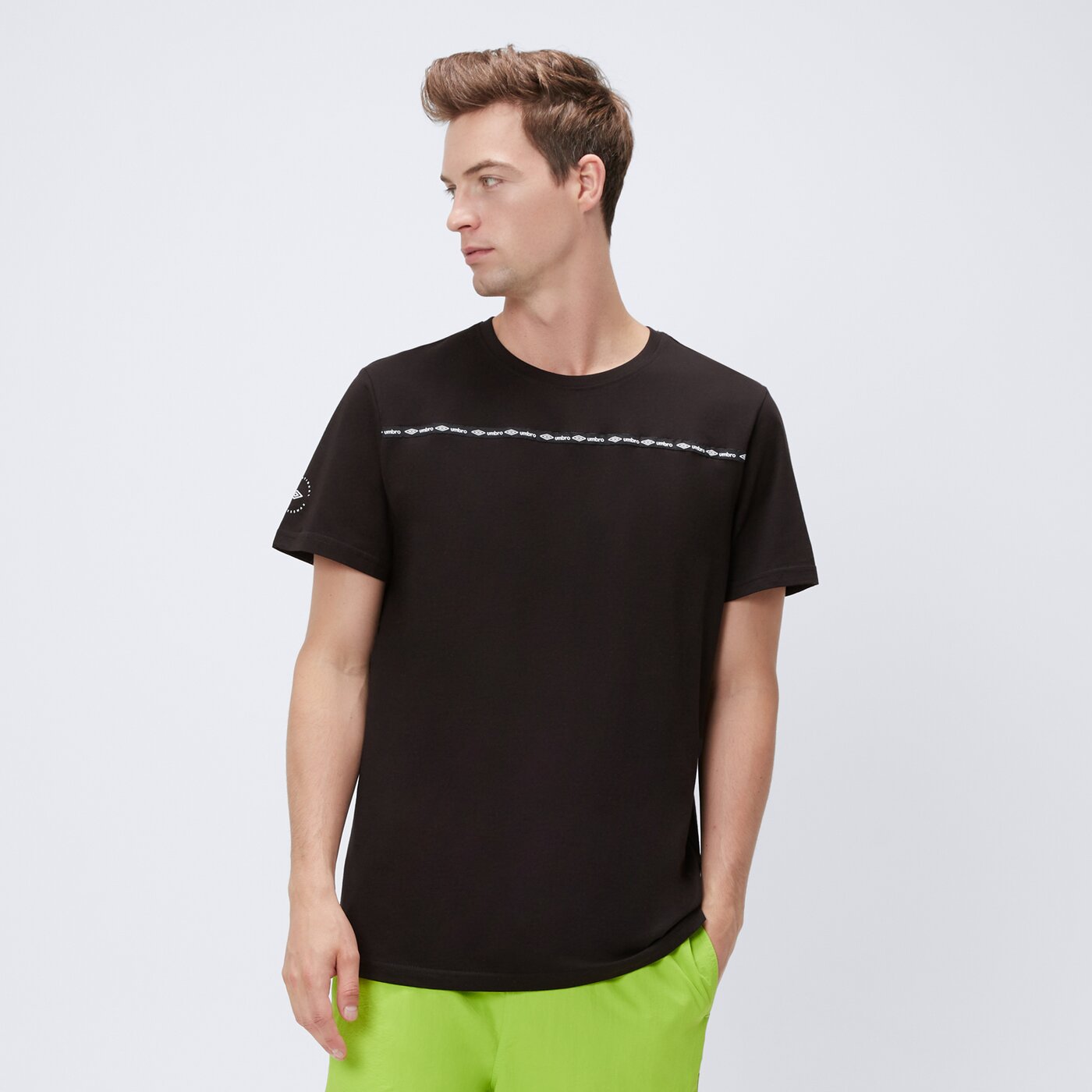 Koszulka męska UMBRO T-SHIRT ESS STRIPE ul125tsm07001 kolor czarny