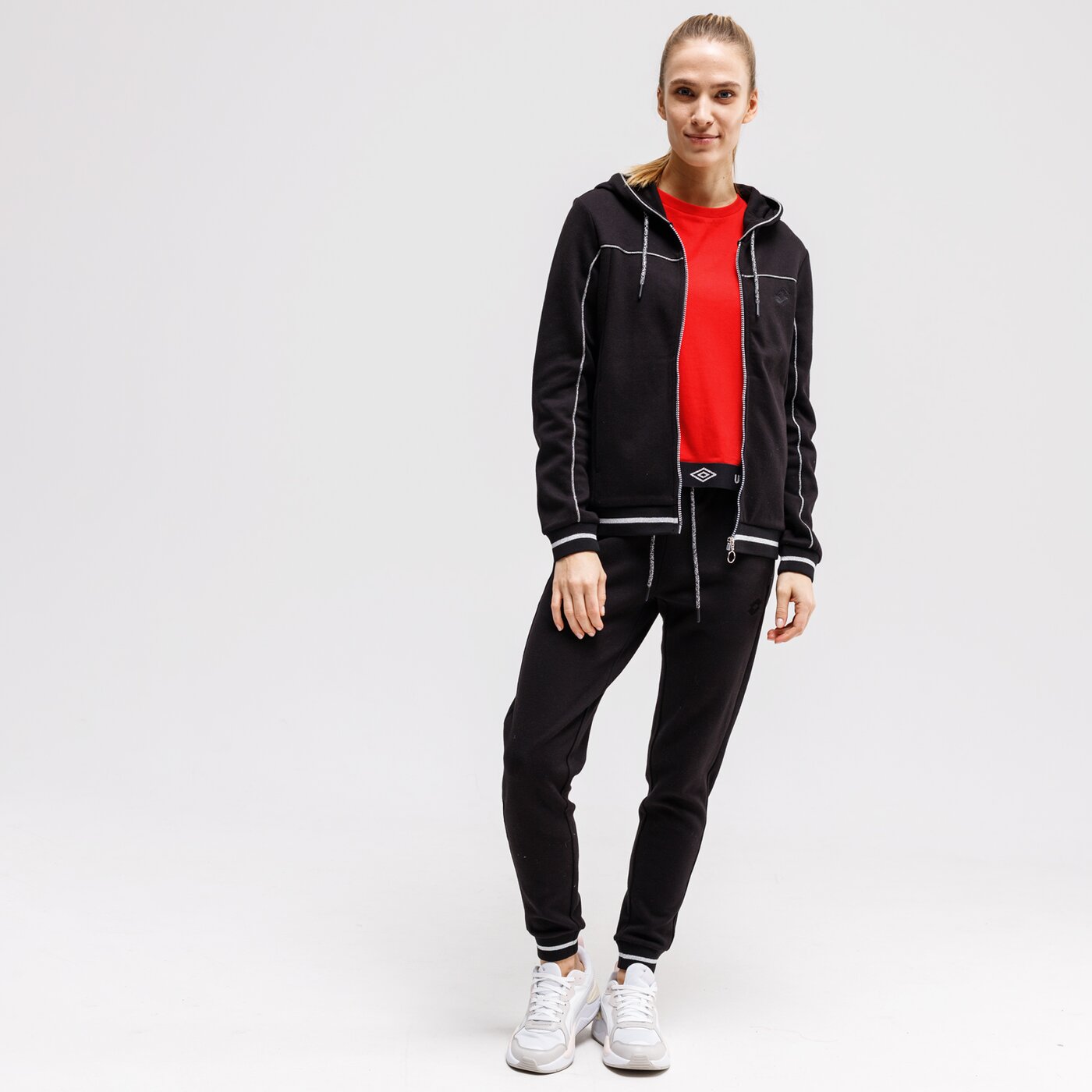 Bluza damska LOTTO BLUZA ROZPINANA Z KAPTUREM LUCRECE lo121bld31001 kolor czarny