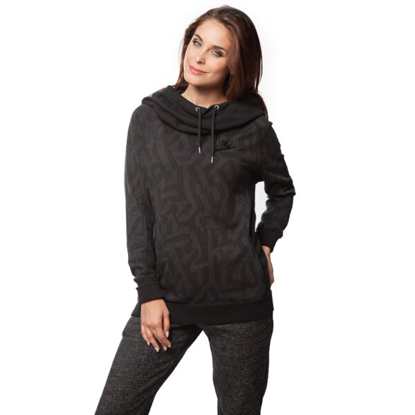 Bluza damska NIKE BLUZA JACQUARD RALLY HOODY 683788010 kolor czarny