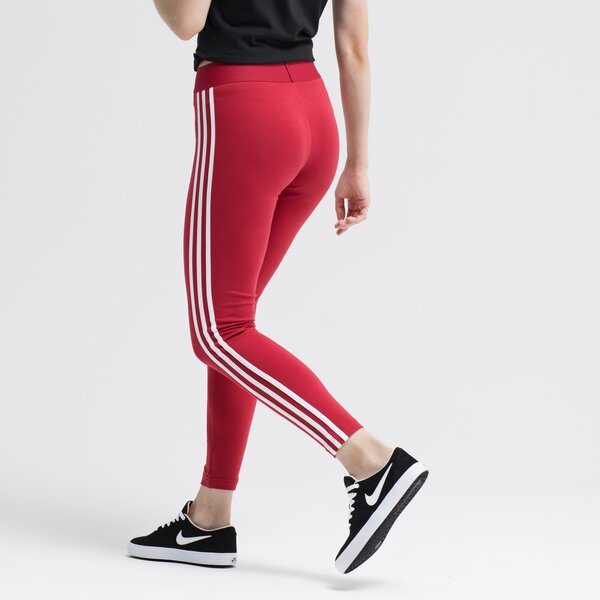 Spodnie dresowe damskie ADIDAS LEGGINGS W E 3S ei0768 kolor czerwony