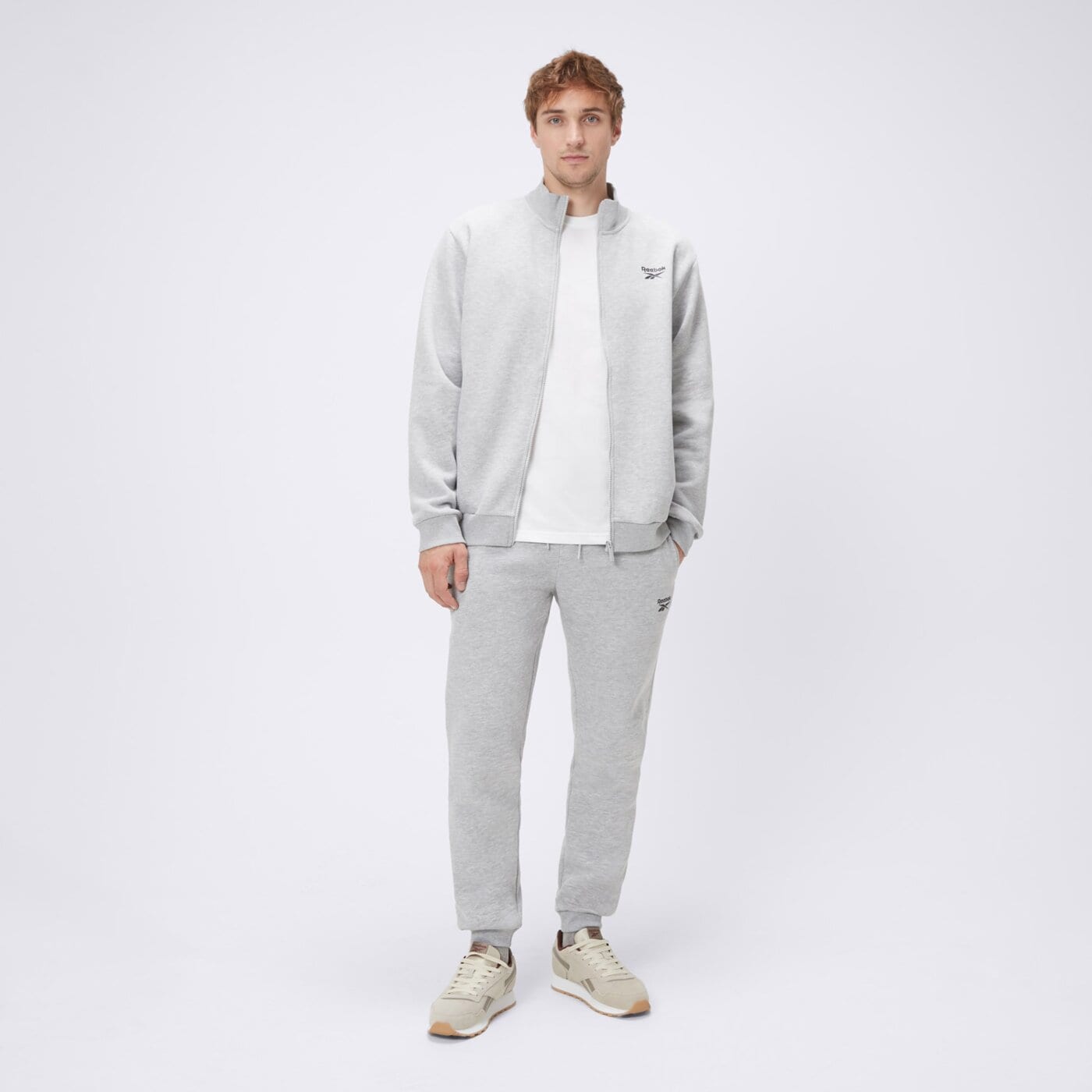 Bluza męska REEBOK BLUZA ROZPINANA OWEN SMALL LOGO TRACK TOP 100240043 kolor szary