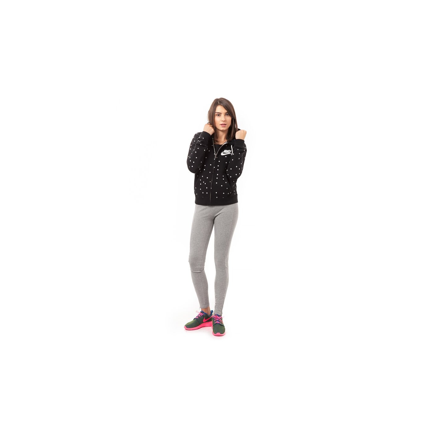 Bluza damska NIKE BLUZA RALLY FZ HOODY-AOP 642740010 kolor czarny
