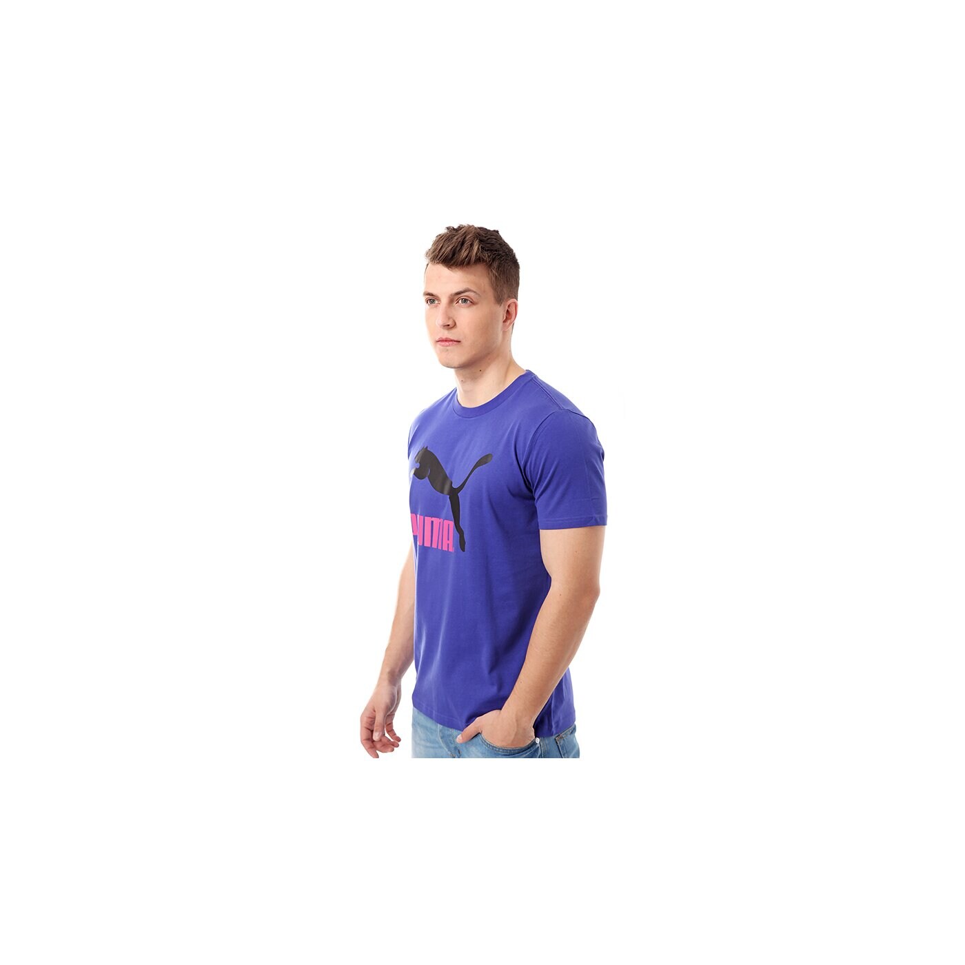 Koszulka męska PUMA T-SHIRT NO. 1 LOGO TEE 56446555 kolor granatowy
