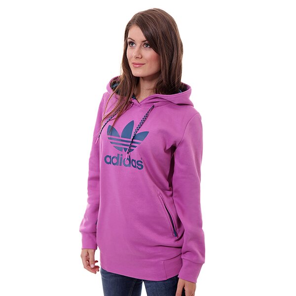 Bluza damska ADIDAS BLUZA LONG HOODIE f77888 kolor fioletowy