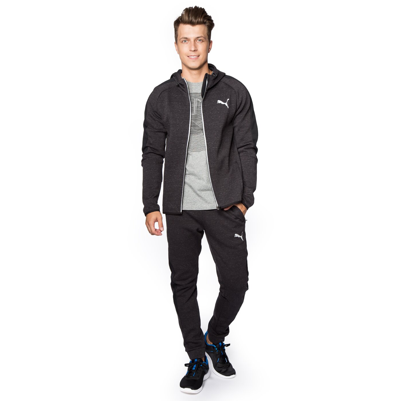 Bluza męska PUMA BLUZA EVOSTRIPE PROKNIT 83828401 kolor czarny