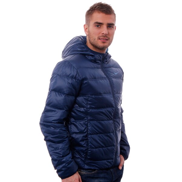 Kurtka zimowa męska NIKE KURTKA HOODED LT WT DOWN 477128449 kolor granatowy