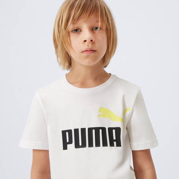 Koszulka dziecięca PUMA T-SHIRT SS ESS+ 2 COL LOGO TEE B 586985 32 kolor biały