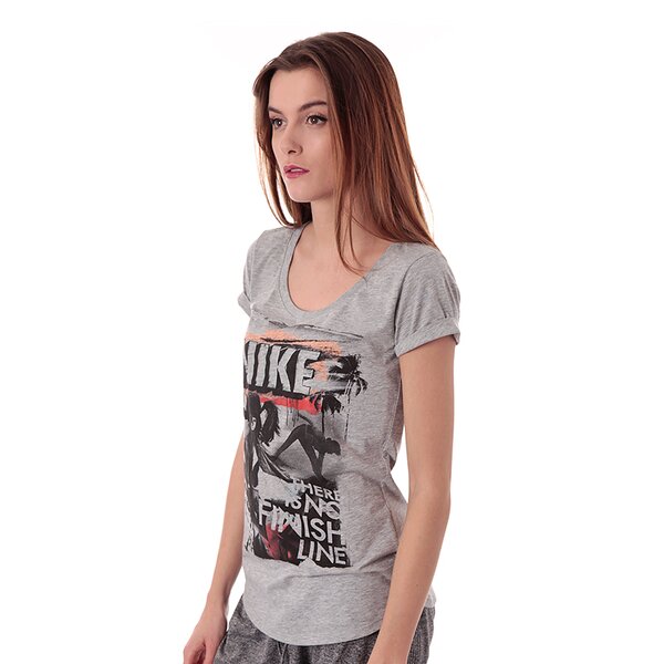 Koszulka damska NIKE T-SHIRT TEE-NO FINISH LINE 589562063 kolor szary