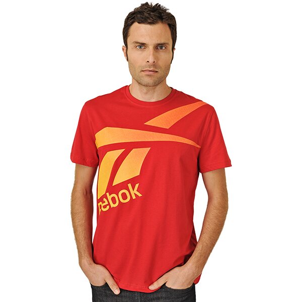 Koszulka męska REEBOK T-SHIRT ANGULAR LOGO TE EXCELLENT RED w36450 kolor czerwony