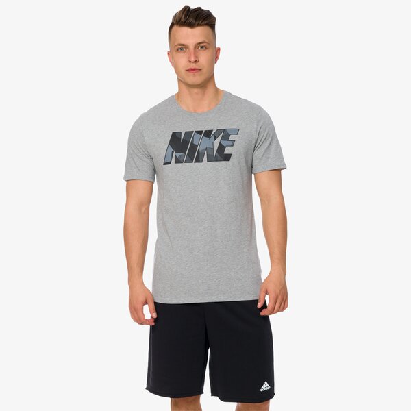 Koszulka męska NIKE T-SHIRT M PRNT ZINC BLK 847650063 kolor szary