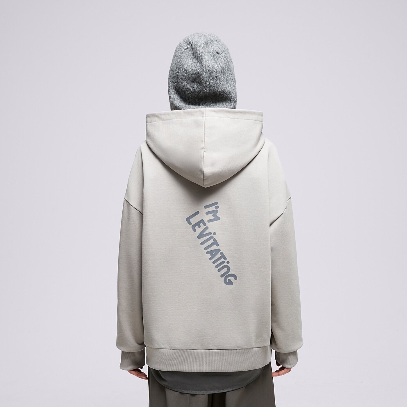 S.NOW JOB SIZEER HOODIE "I'M LEVITATING" GRAY si323blu55001 kolor szary